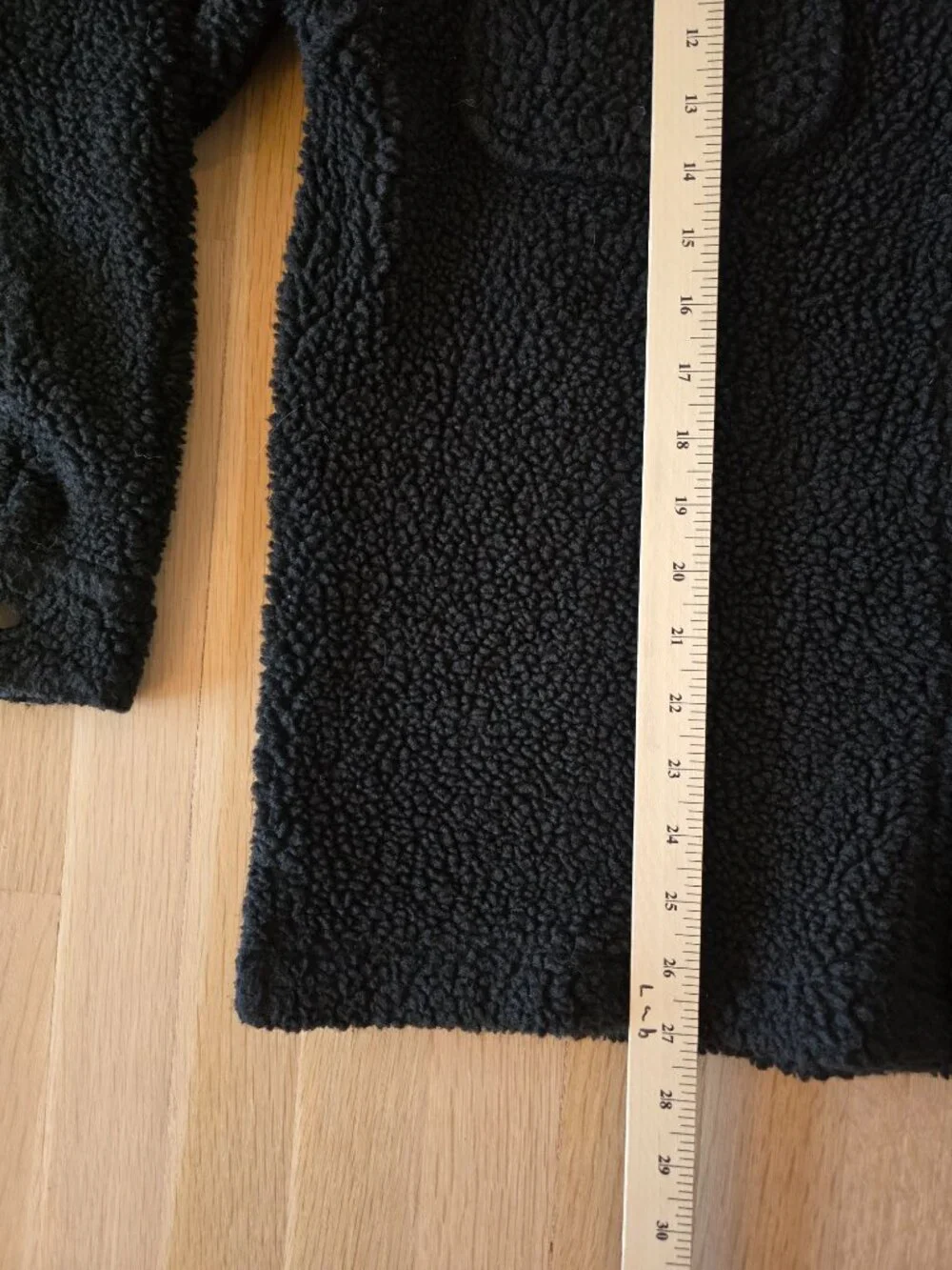 Wear First Men's Large Black Sherpa Fleece Button Down Shirt Jacket
